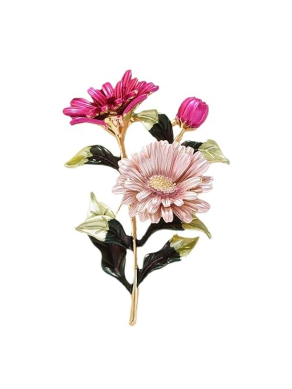 Daisy Rose Flower Brooches Alloy Floral Pin for Coat Dress Scarf Women